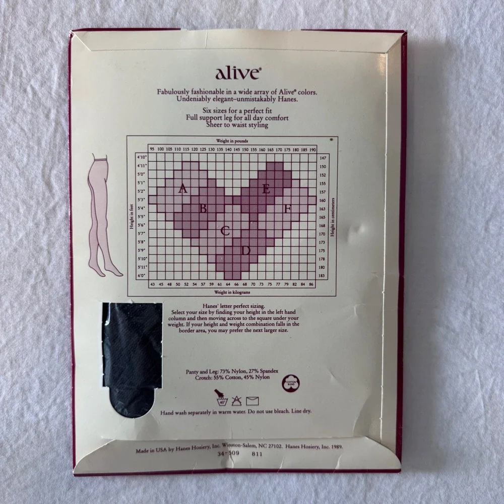Hanes Alive Pantyhose Women Size B Barely Black Sheer Support Sandalfoot 811